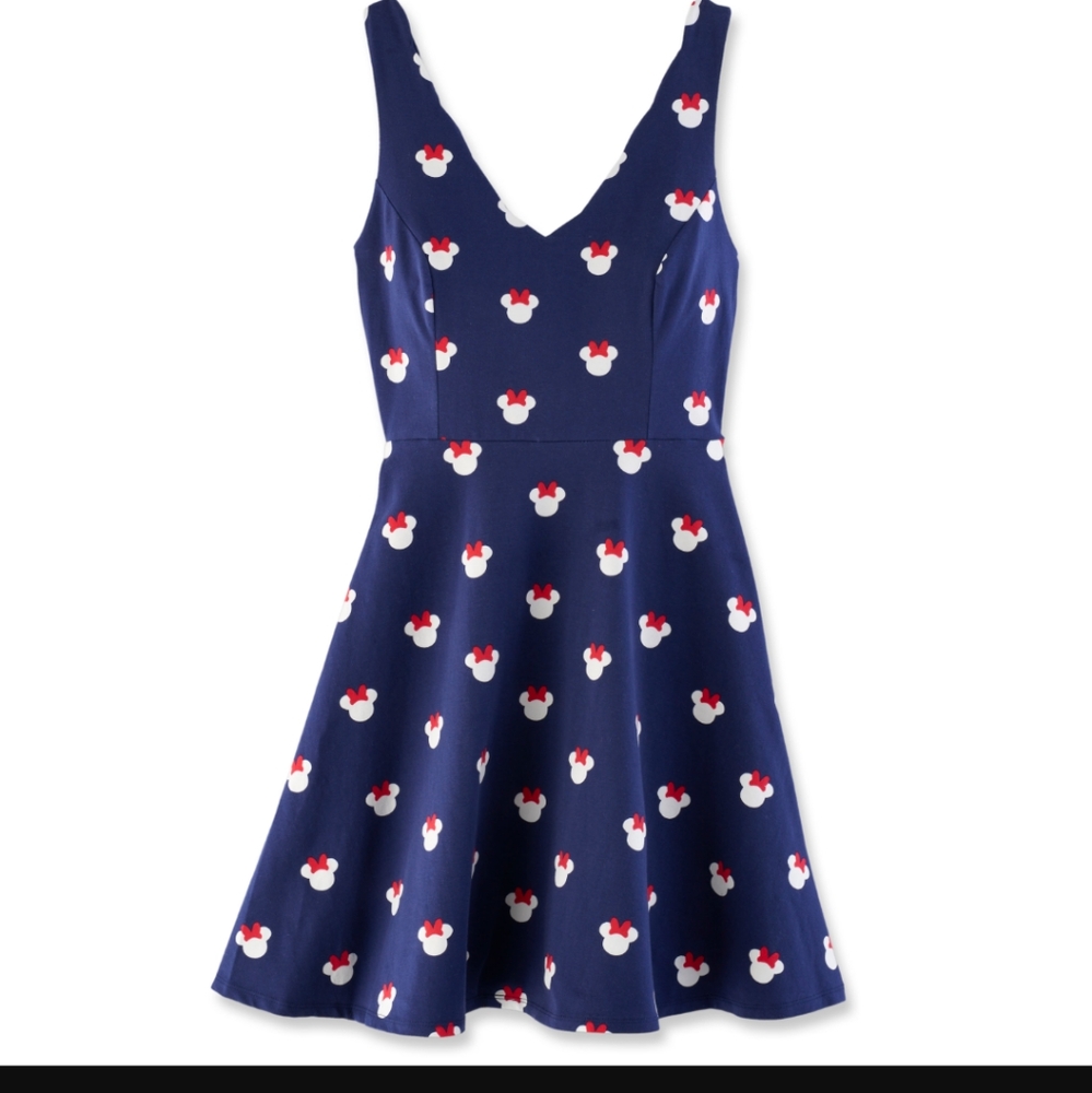 LC Lauren Conrad Navy and Red Floral Mini Dress